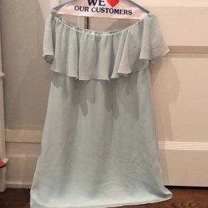 Off the Shoulder Mint Dress